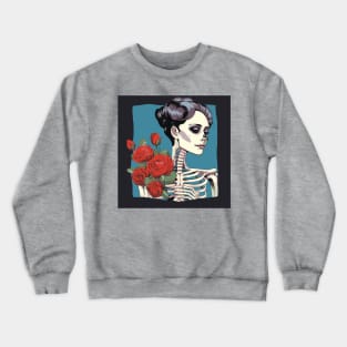 Bloombones "Blooming Bad- Assery in Bones". Cozy, casual style. With a front pocket and snug hood. Artistic expression on a unique canvas. Crewneck Sweatshirt